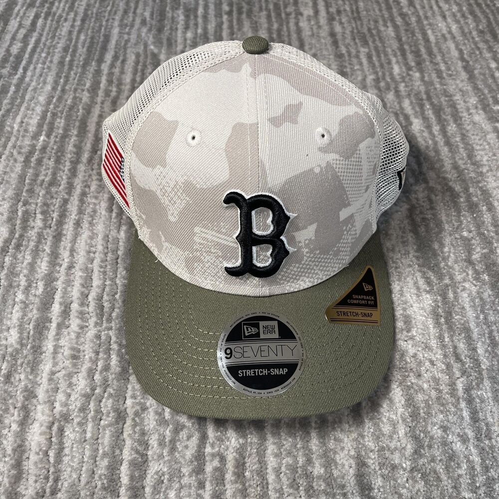 Boston Red Sox Hat Cap Snap Back One Size camo Trucker MLB Baseball New Era